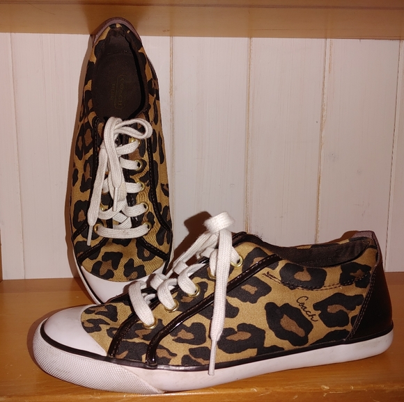 Coach Faux Ocelot Animal Print Sneakers - Picture 1 of 8